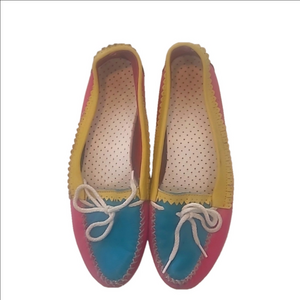 Vintage 1980's Bass Loafers Driving Moccasons Preppy Colorblock